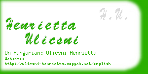 henrietta ulicsni business card